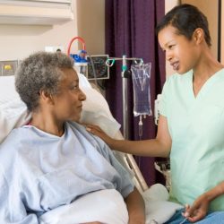 A nurse is caring for a client who has copd.