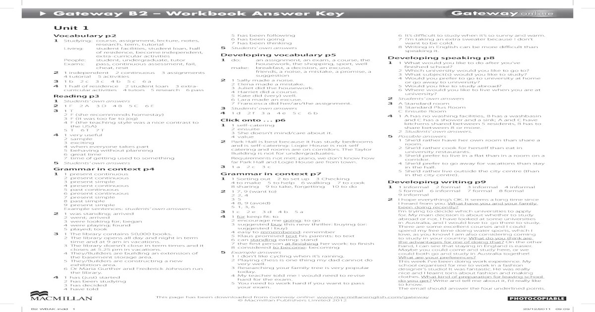 Business partner b2 extra activities answer key