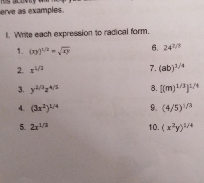 Unit 6 radical functions homework 2 rational exponents